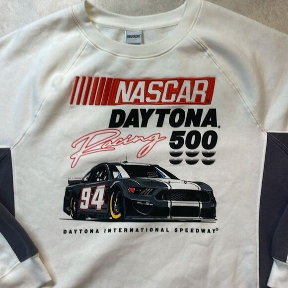 NASCAR authentic Womens Crew Neck Cream Embroidered Sweatshirt Sz XXL - Picture 2 of 6